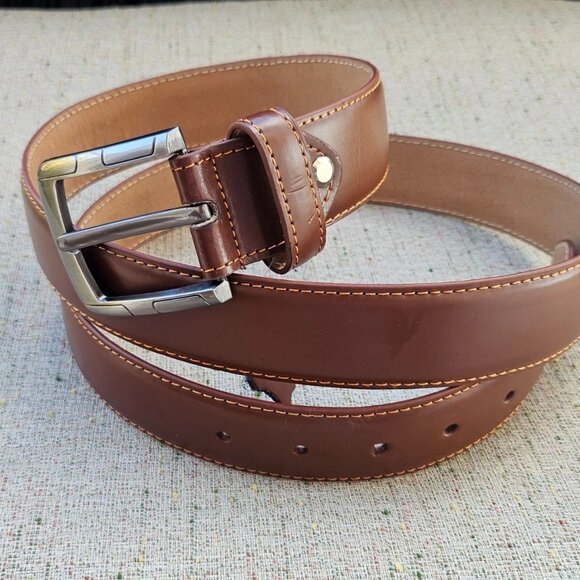 Handmade Men Waistband Genuine Leather Brown Pin Buckle Belt Size 42 inches NWT - Picture 2 of 10